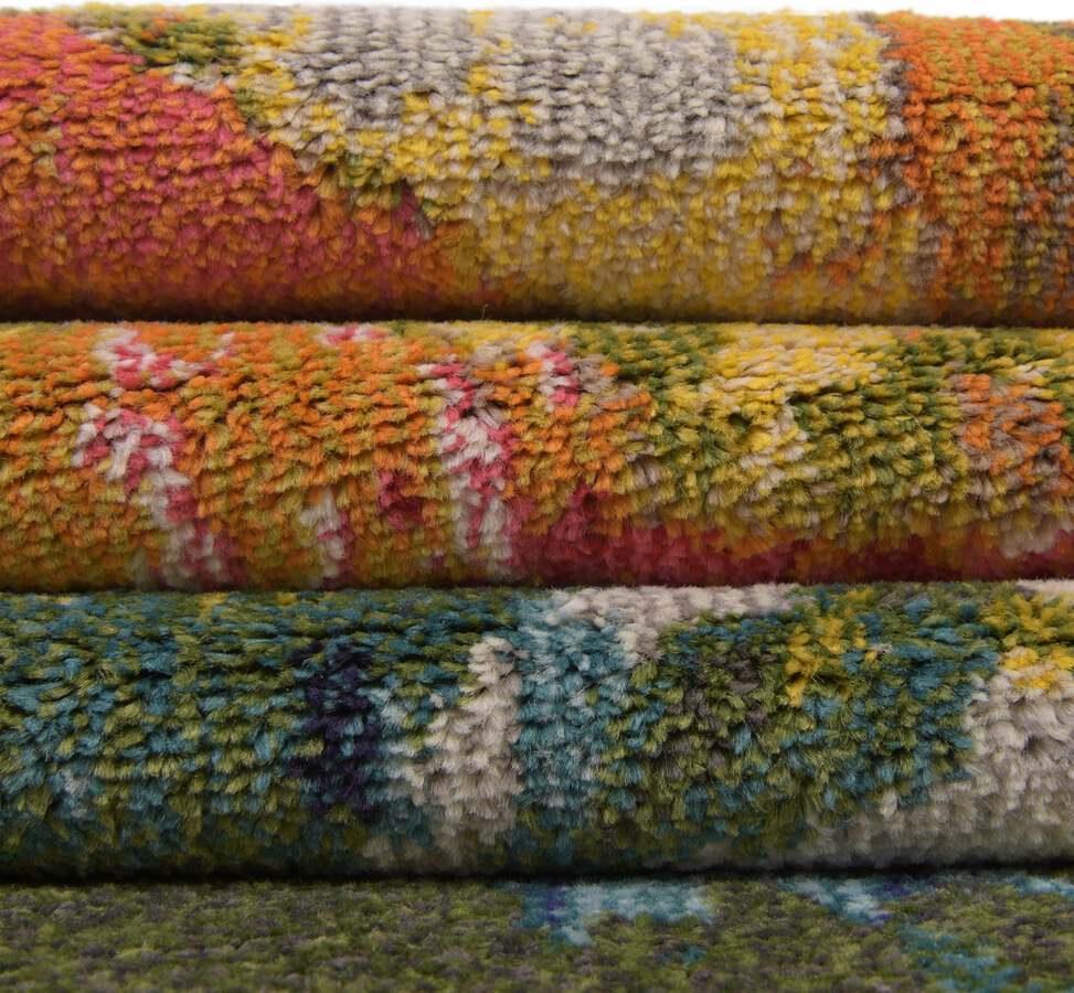 Unique Loom Indoor Rugs - Estrella Abstract Palace Multi & Pink