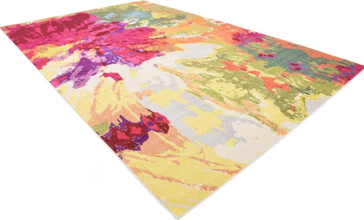 Unique Loom Indoor Rugs - Estrella Abstract Palace Multi & Pink
