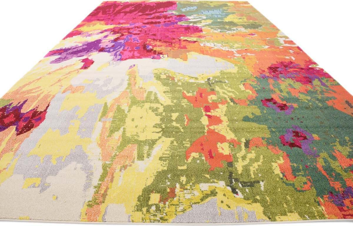 Unique Loom Indoor Rugs - Estrella Abstract Palace Multi & Pink