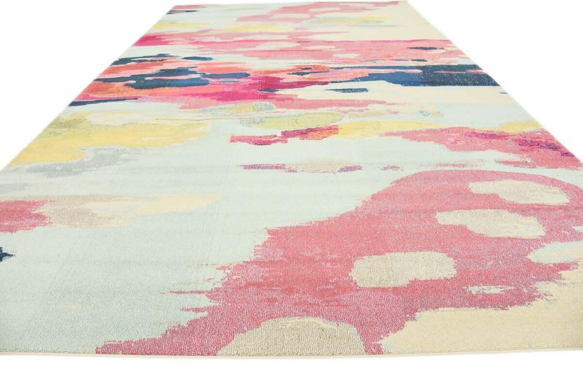 Unique Loom Indoor Rugs - Estrella Abstract Palace Pink & Ivory