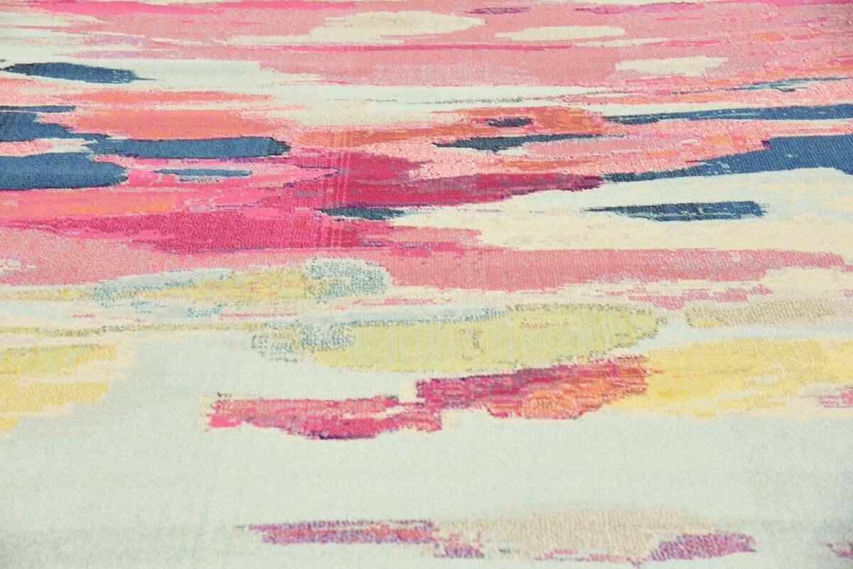 Unique Loom Indoor Rugs - Estrella Abstract Palace Pink & Ivory
