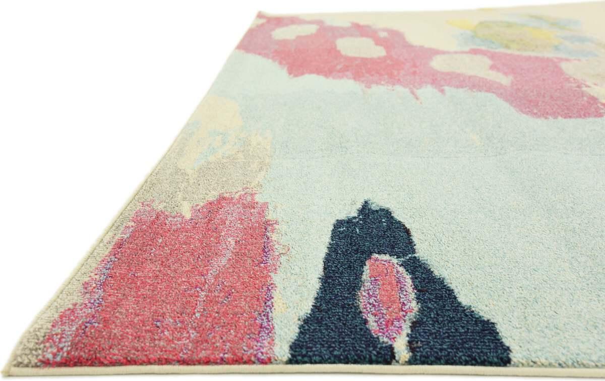 Unique Loom Indoor Rugs - Estrella Abstract Palace Pink & Ivory