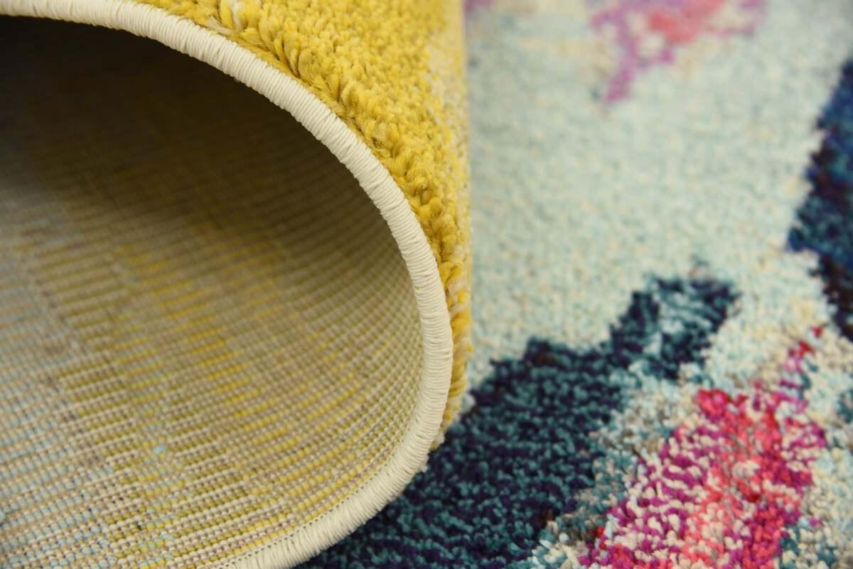 Unique Loom Indoor Rugs - Estrella Abstract Palace Pink & Ivory
