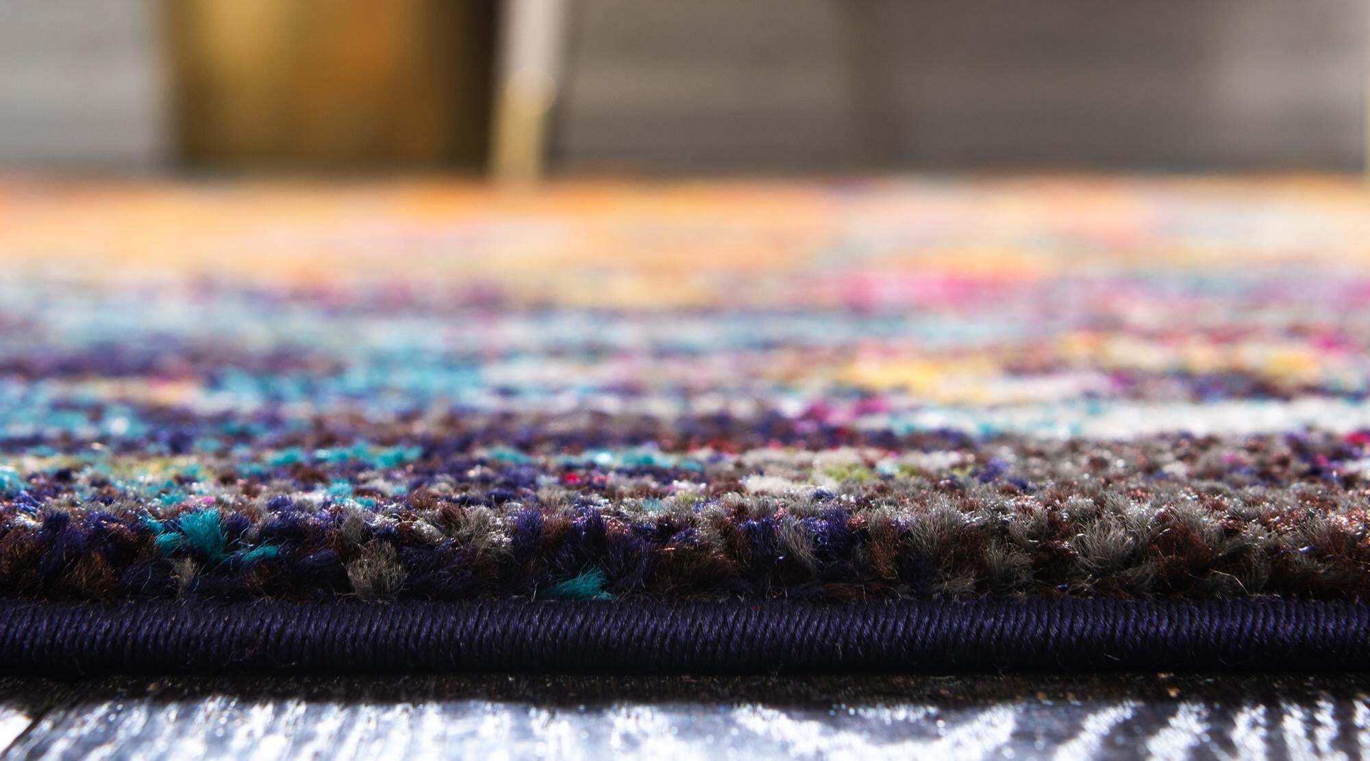Unique Loom Indoor Rugs - Estrella Abstract Rectangular 9x12 Rug Multi & Navy Blue