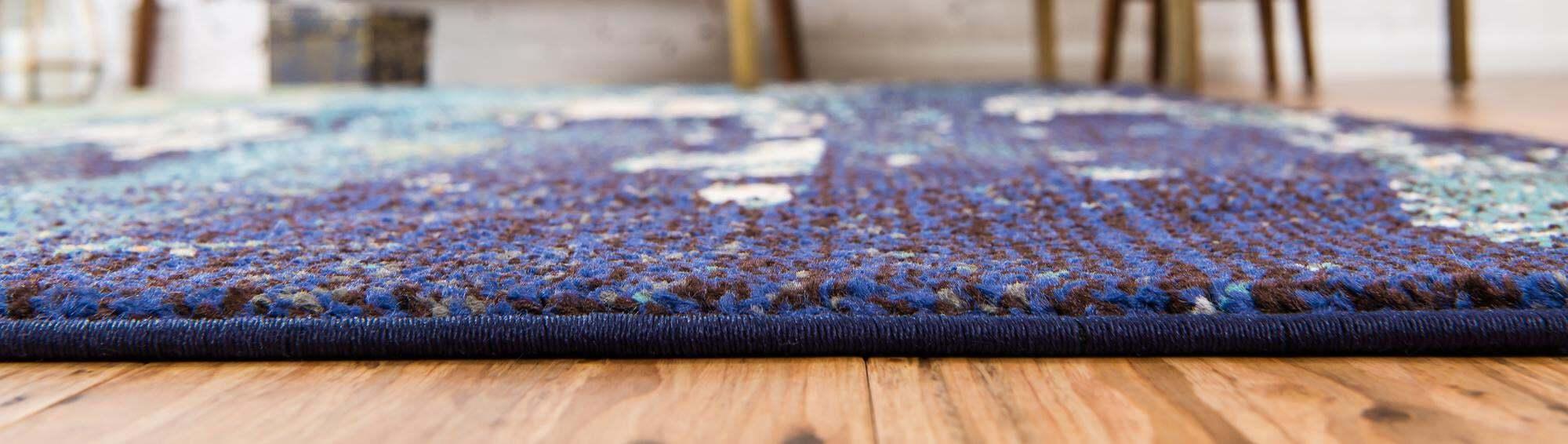 Unique Loom Indoor Rugs - Estrella Abstract Rectangular 9x12 Rug Navy Blue & Green