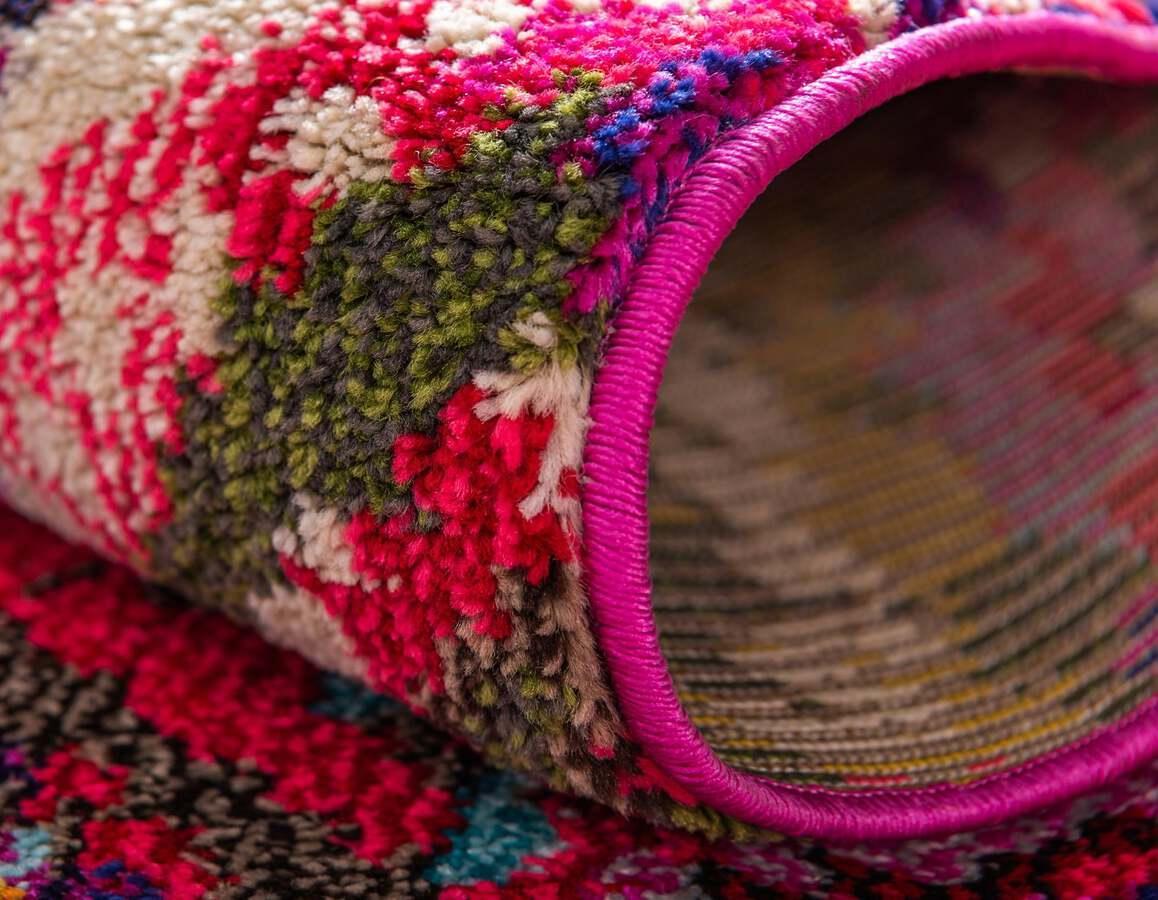 Unique Loom Indoor Rugs - Estrella Geometric Palace Multi & Pink