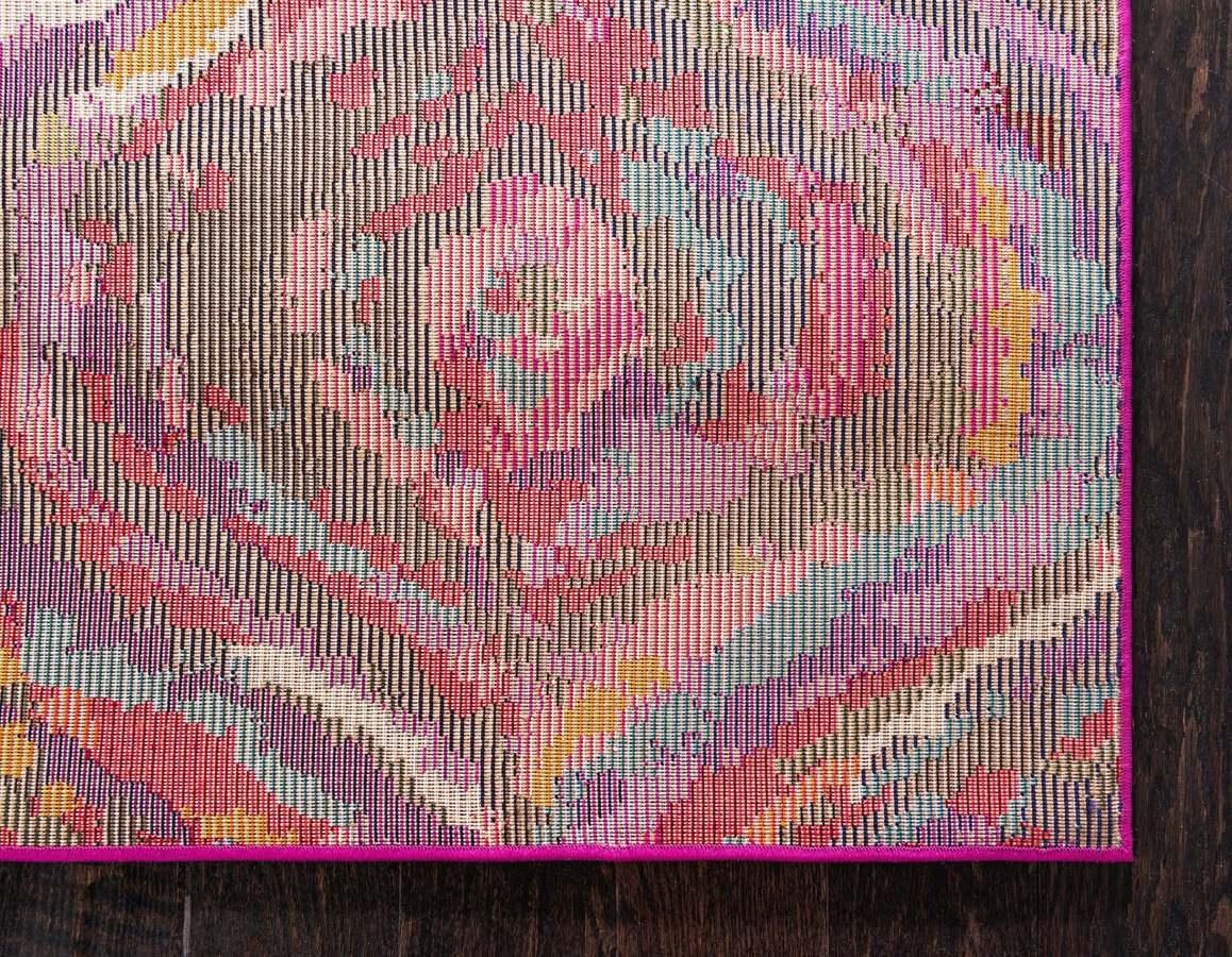 Unique Loom Indoor Rugs - Estrella Geometric Palace Multi & Pink