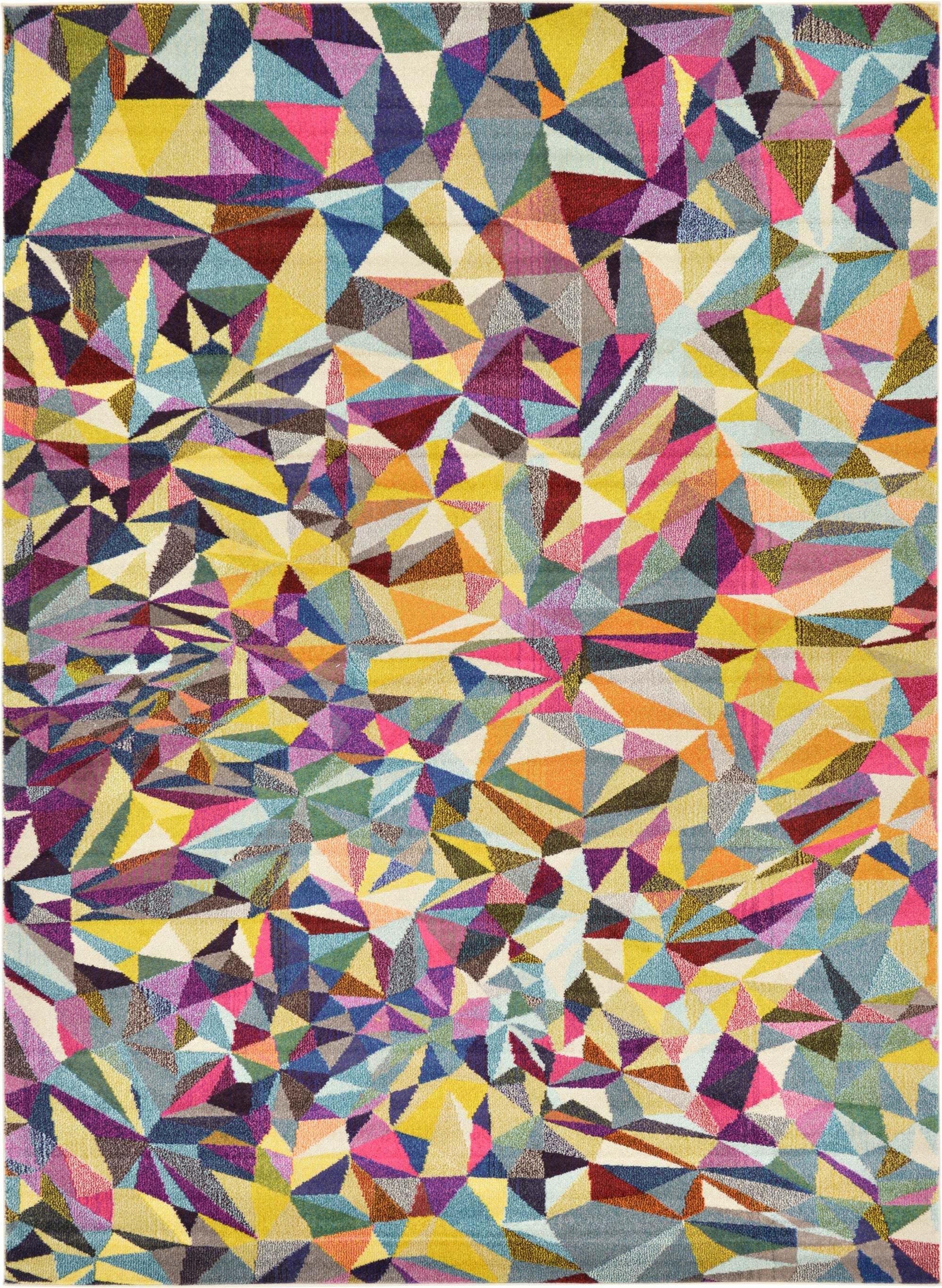 Unique Loom Indoor Rugs - Estrella Geometric Rectangular 8x11 Rug Multi & Beige