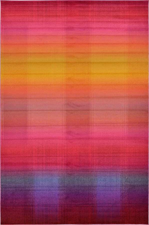 Unique Loom Indoor Rugs - Estrella Gradient Palace Pink & Gold