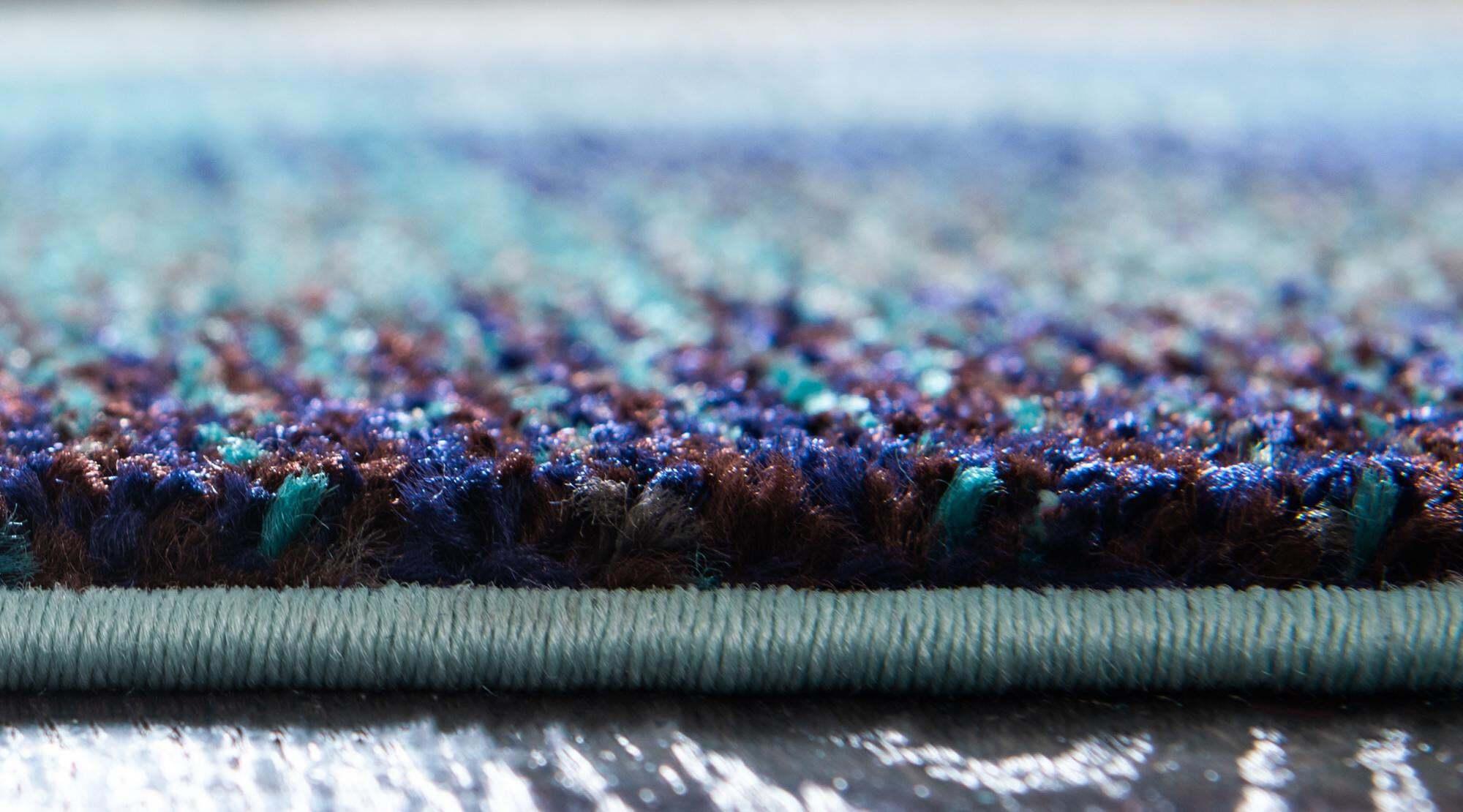 Unique Loom Indoor Rugs - Estrella Gradient Rectangular 9x12 Rug Blue & Beige