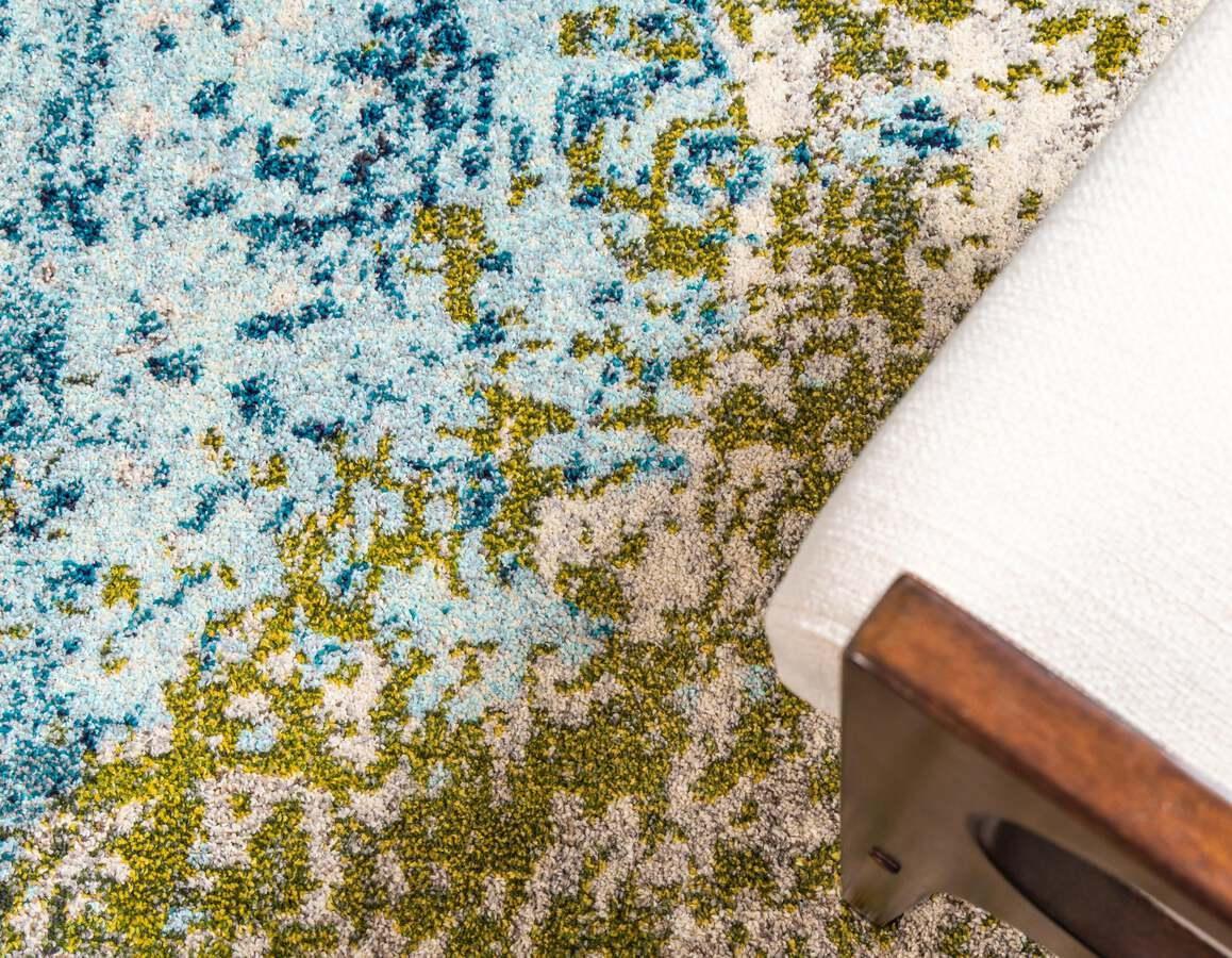 Unique Loom Indoor Rugs - Estrella Modern 10x13 Rectangular Rug Blue