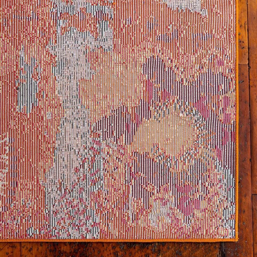 Unique Loom Indoor Rugs - Estrella Modern Palace Rectangular Rug Orange