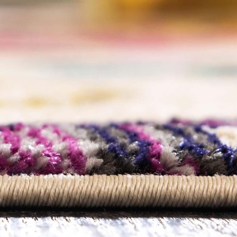 Unique Loom Indoor Rugs - Estrella Paisley Palace Beige & Pink