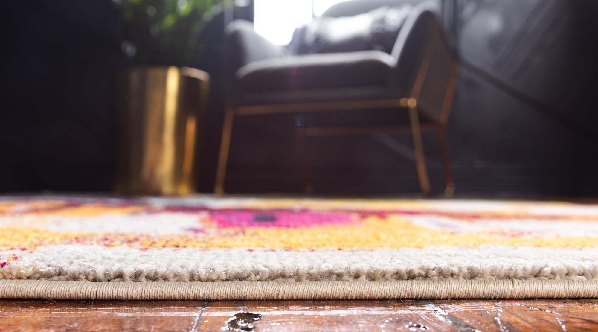 Unique Loom Indoor Rugs - Estrella Rectangular 8x11 Rug Beige & Yellow