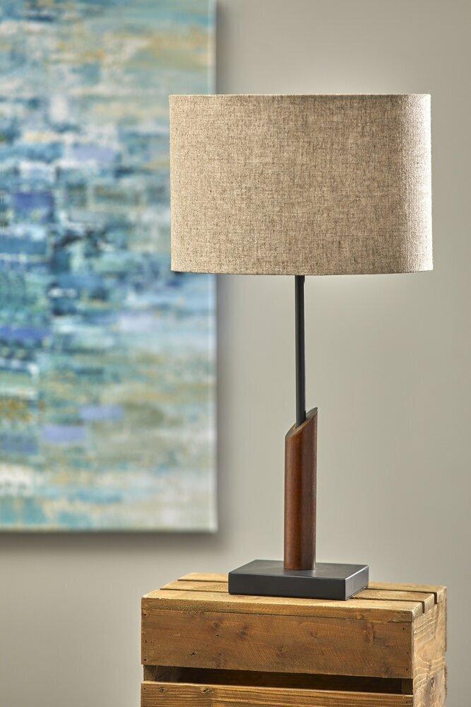 Adesso Table Lamps - Ethan Table Lamp Natural And Walnut
