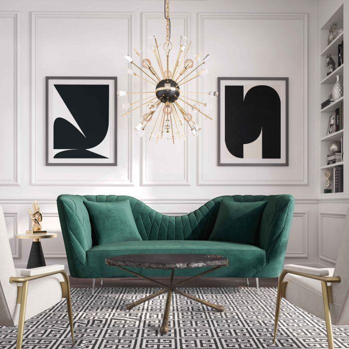 Tov Furniture Sofas & Couches - Eva Forest Green Velvet Sofa