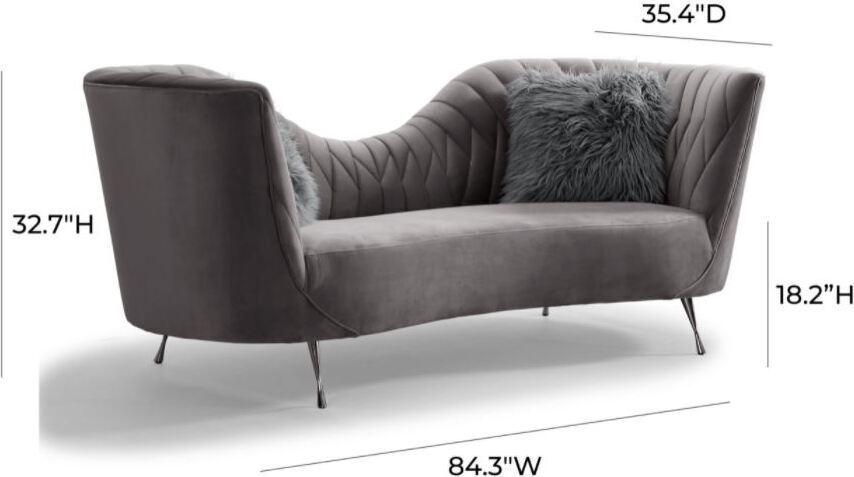 Tov Furniture Sofas & Couches - Eva Velvet Sofa Gray