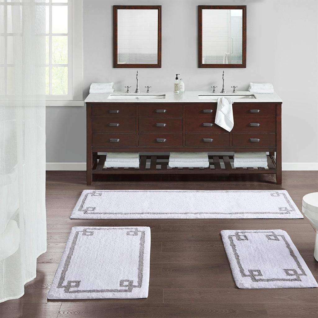 Olliix.com Bath Rugs - Evan 24x40" Bath Rug White