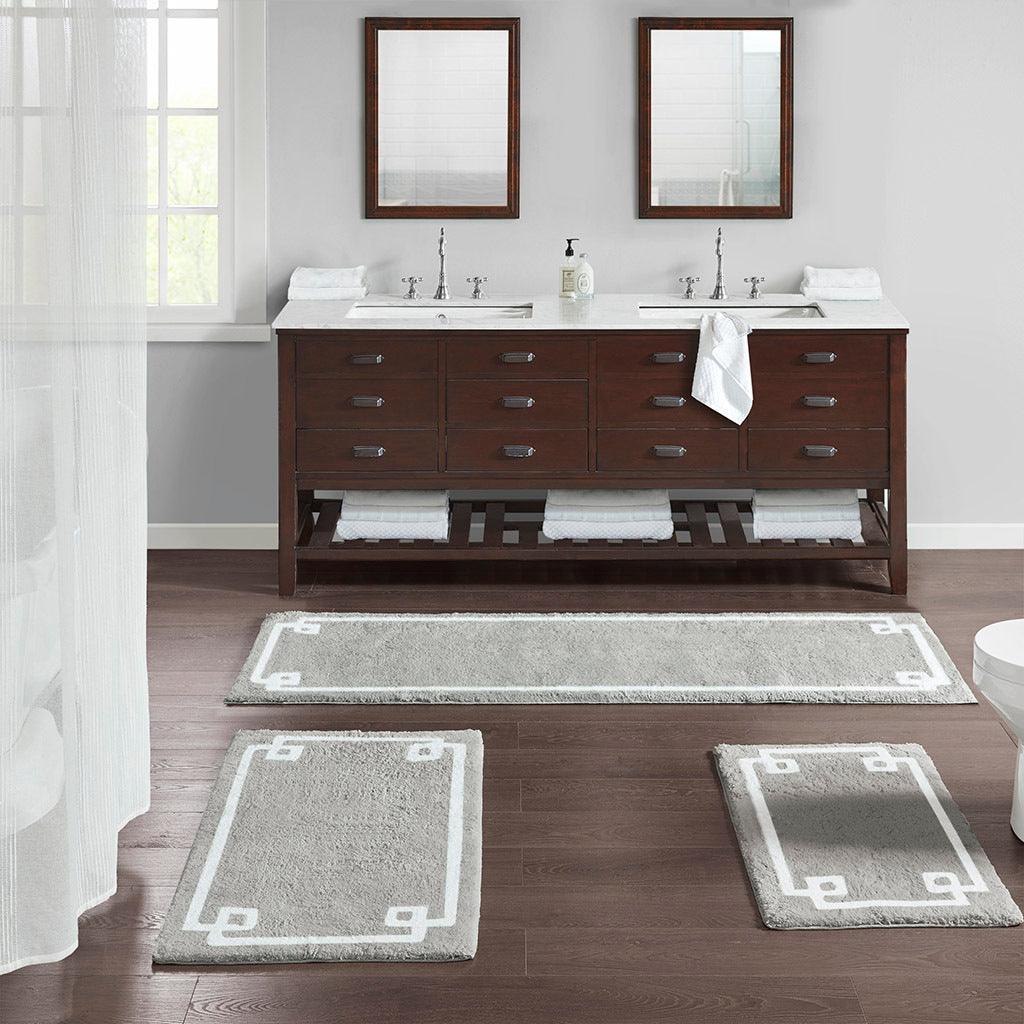 Olliix.com Bath Rugs - Evan 24x72" Bath Rug Grey