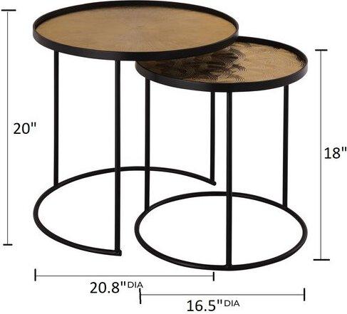 Tov Furniture Living Room Sets - Eve Nesting Side Tables Gold