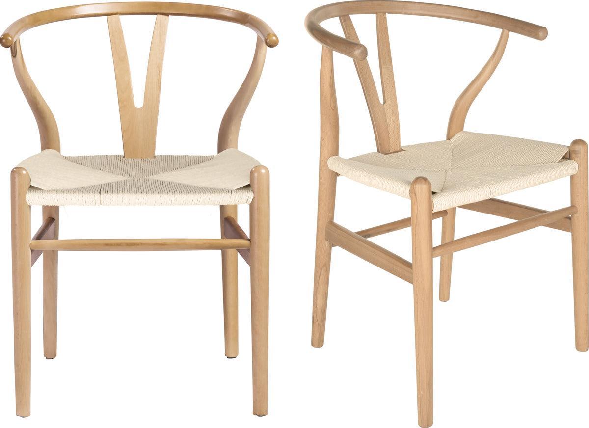 Euro Style Dining Chairs - Evelina Side Chair Natural (Set of 2)