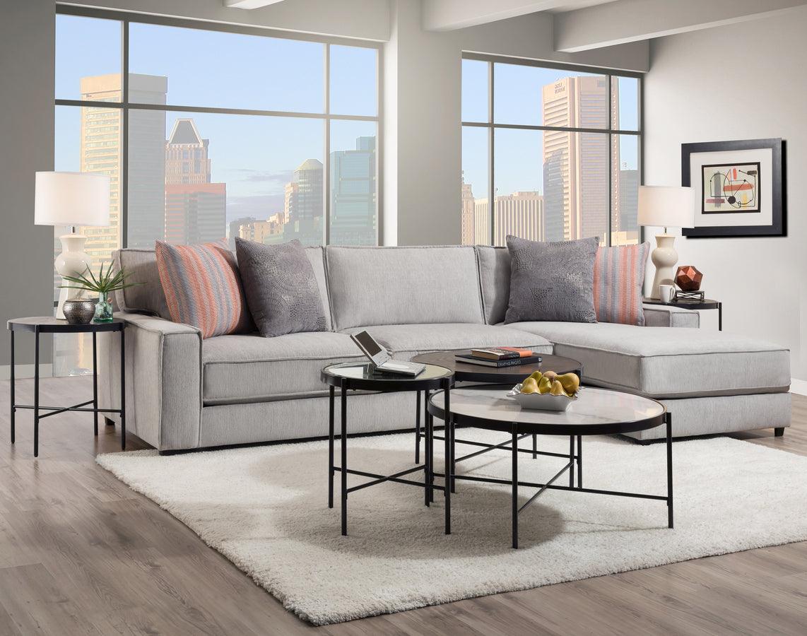 Elements Sectional Sofas - Evelyn 2PC Sectional in Candor Ash with 4 Pillows Gray