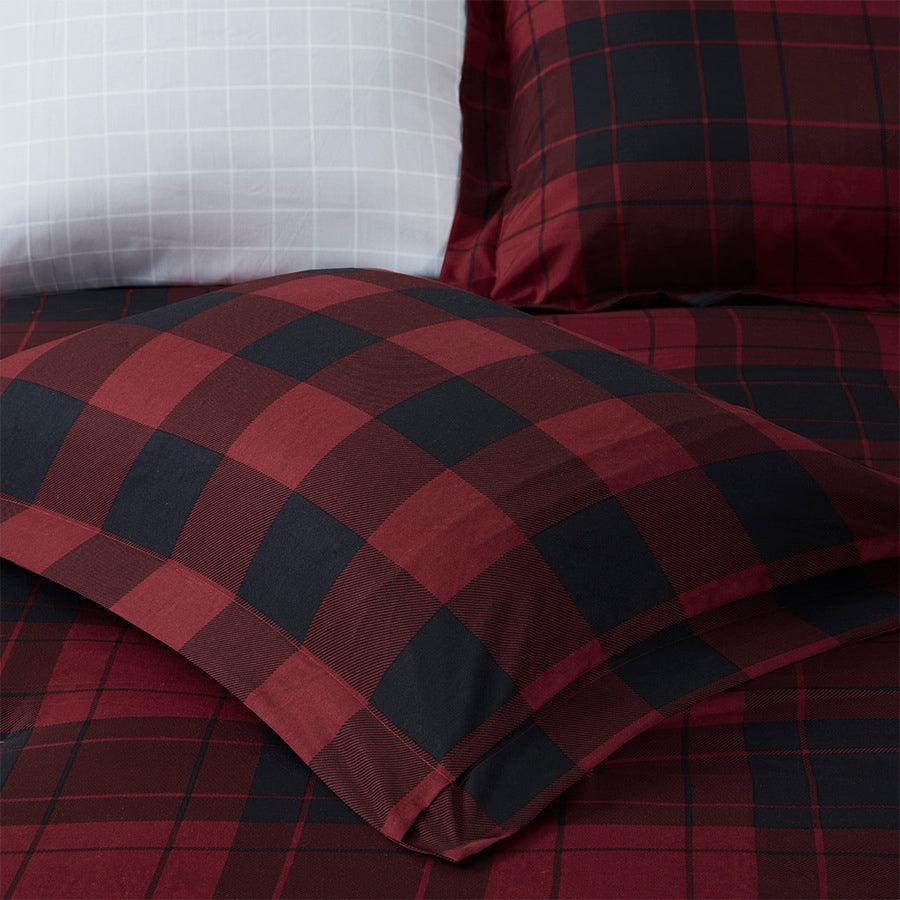Olliix.com Comforters & Blankets - Everest Modern Reversible Complete bedding Set Red Plaid King