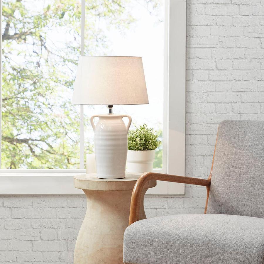 Olliix.com Table Lamps - Everly Ceramic Table Lamp White