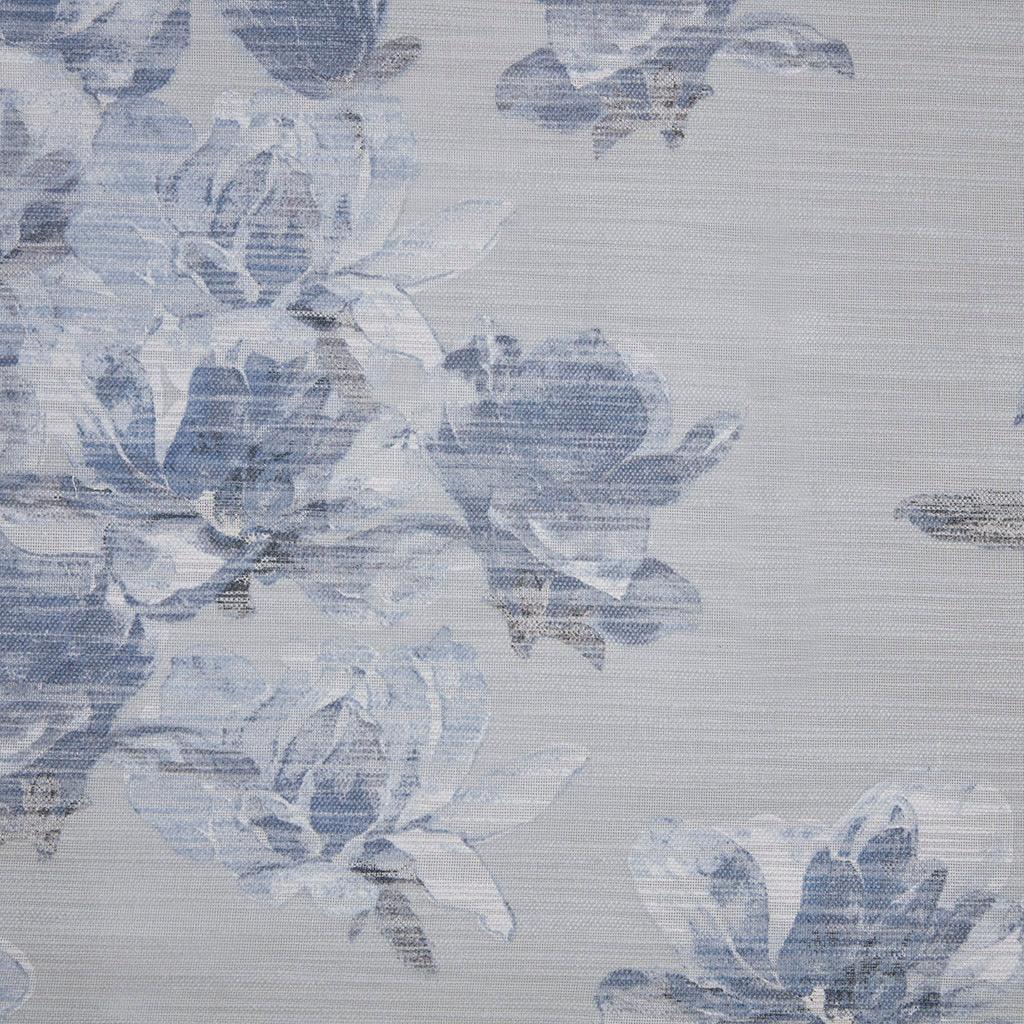 Olliix.com Curtains - Evian 85 H Printed Floral Cotton Panel with Removable Total Blackout Liner Blue