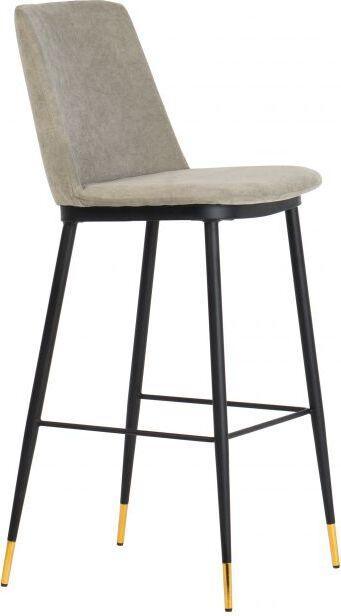 Tov Furniture Barstools - Evora Gray Velvet Counter Stool (Set of 2)