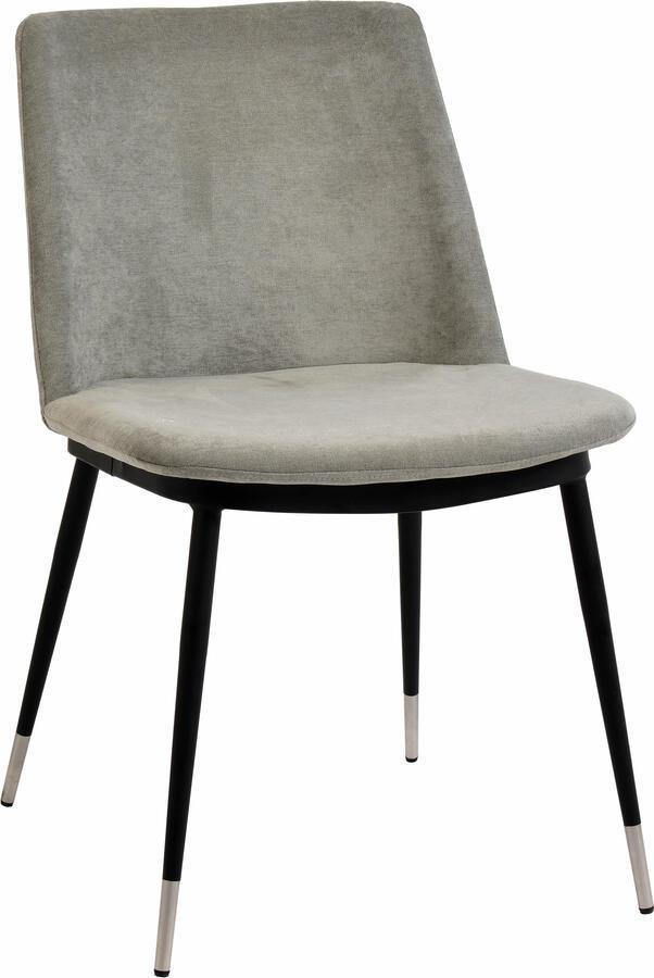 Tov Furniture Dining Chairs - Evora Grey Velvet Chair - Silver Legs (Set of 2)