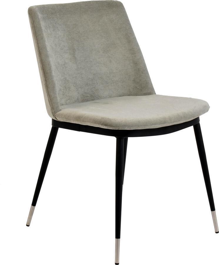 Tov Furniture Dining Chairs - Evora Grey Velvet Chair - Silver Legs (Set of 2)