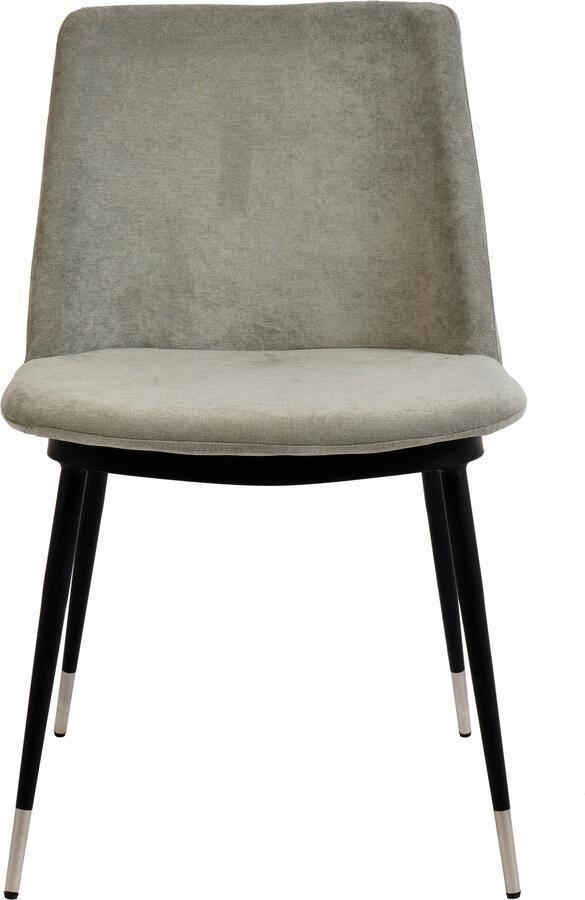 Tov Furniture Dining Chairs - Evora Grey Velvet Chair - Silver Legs (Set of 2)