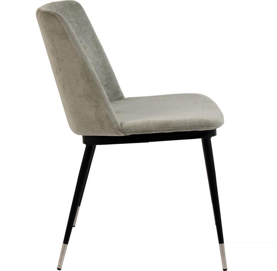 Tov Furniture Dining Chairs - Evora Grey Velvet Chair - Silver Legs (Set of 2)