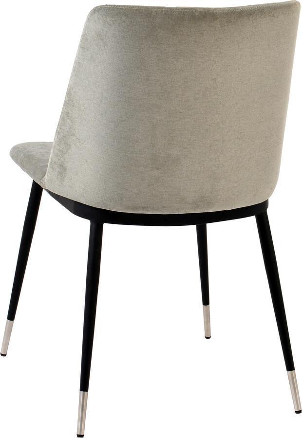 Tov Furniture Dining Chairs - Evora Grey Velvet Chair - Silver Legs (Set of 2)