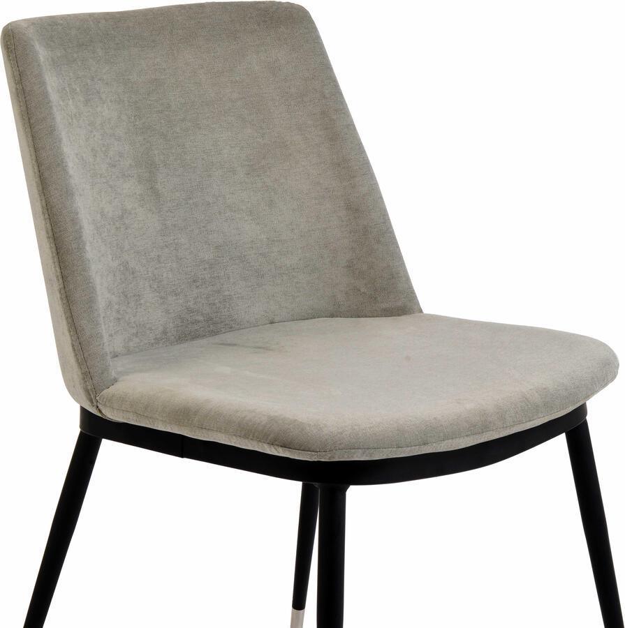 Tov Furniture Dining Chairs - Evora Grey Velvet Chair - Silver Legs (Set of 2)