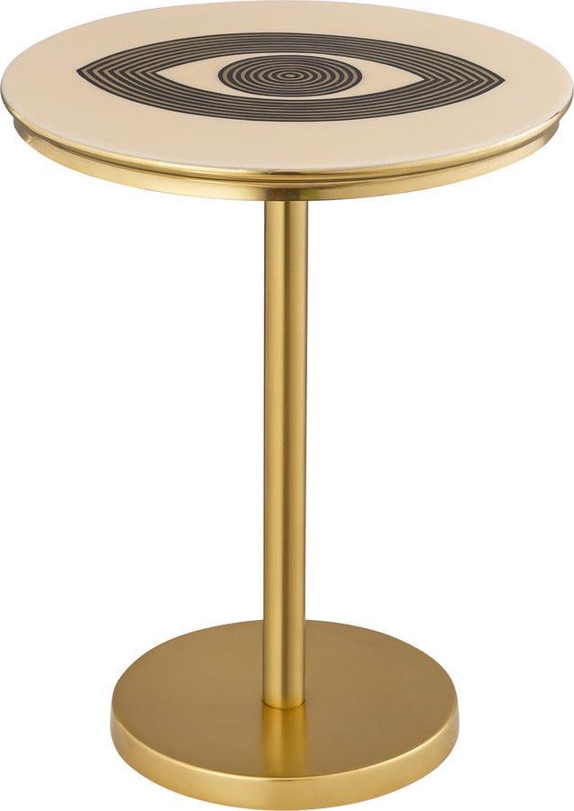 Tov Furniture Side & End Tables - Eye Handpainted Side Table Brass