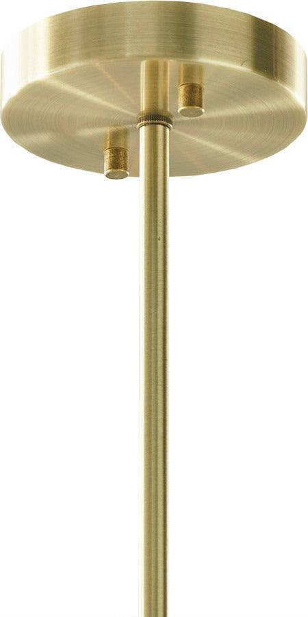 Olliix.com Ceiling Lights - Ezra 5-Light Adjustable Chandelier Antique Brass | White
