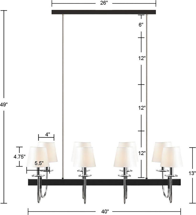 Olliix.com Ceiling Lights - Fairmount 8-Light Traditional Chandelier with Drum Shades