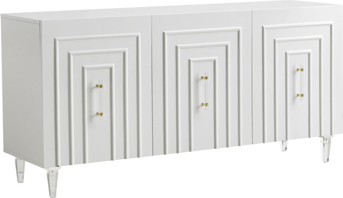 Tov Furniture Buffets & Cabinets - Famke White Lacquer Buffet White