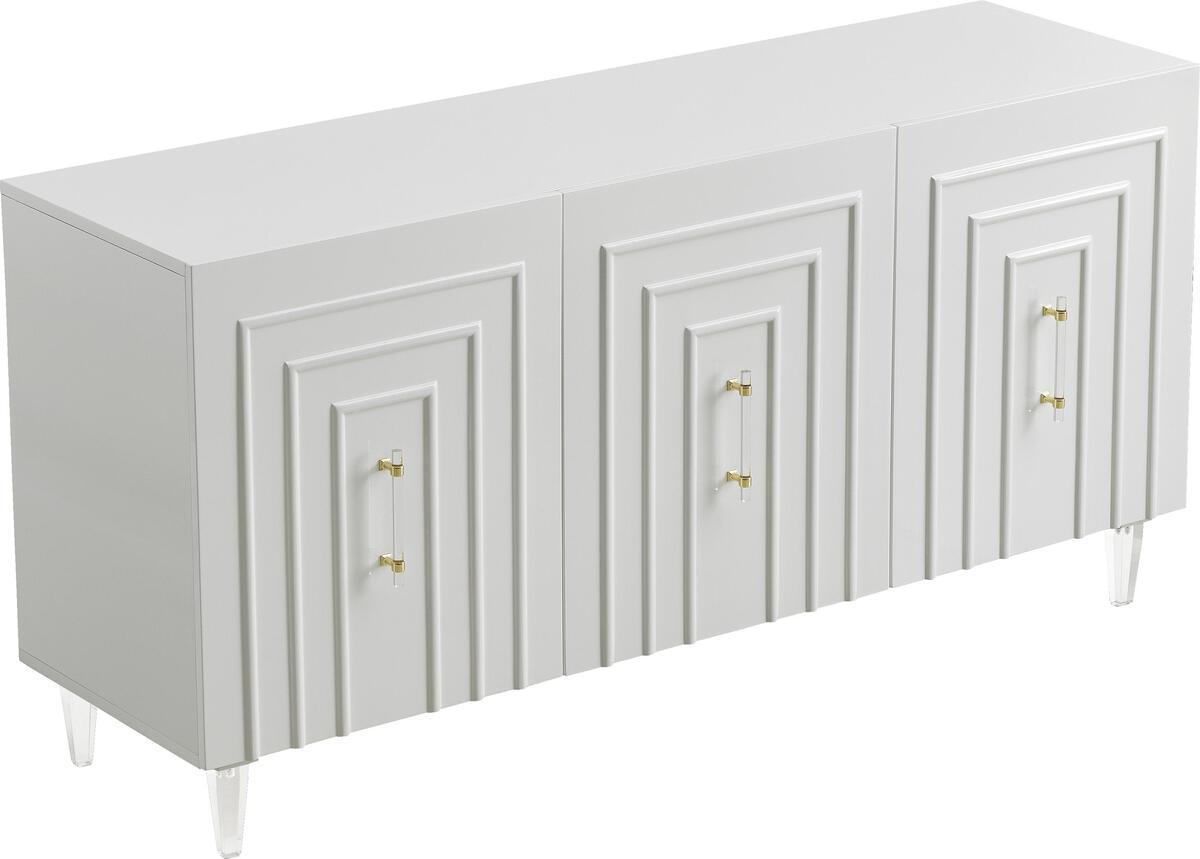 Tov Furniture Buffets & Cabinets - Famke White Lacquer Buffet White