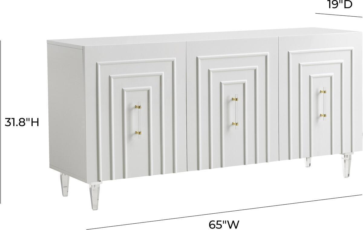 Tov Furniture Buffets & Cabinets - Famke White Lacquer Buffet White