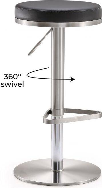 Tov Furniture Barstools - Fano Black Stainless Steel Adjustable Barstool
