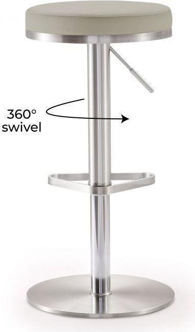 Tov Furniture Barstools - Fano Light Gray Stainless Steel Barstool