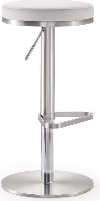 Tov Furniture Barstools - Fano White Stainless Steel Adjustable Barstool