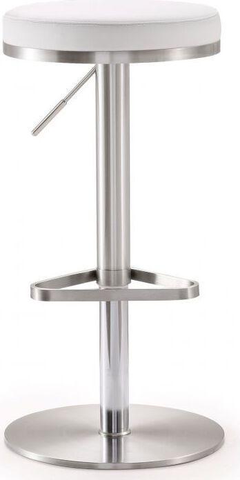 Tov Furniture Barstools - Fano White Stainless Steel Adjustable Barstool