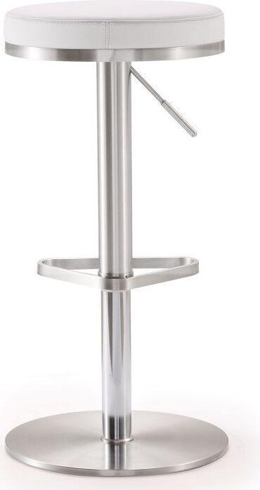 Tov Furniture Barstools - Fano White Stainless Steel Adjustable Barstool