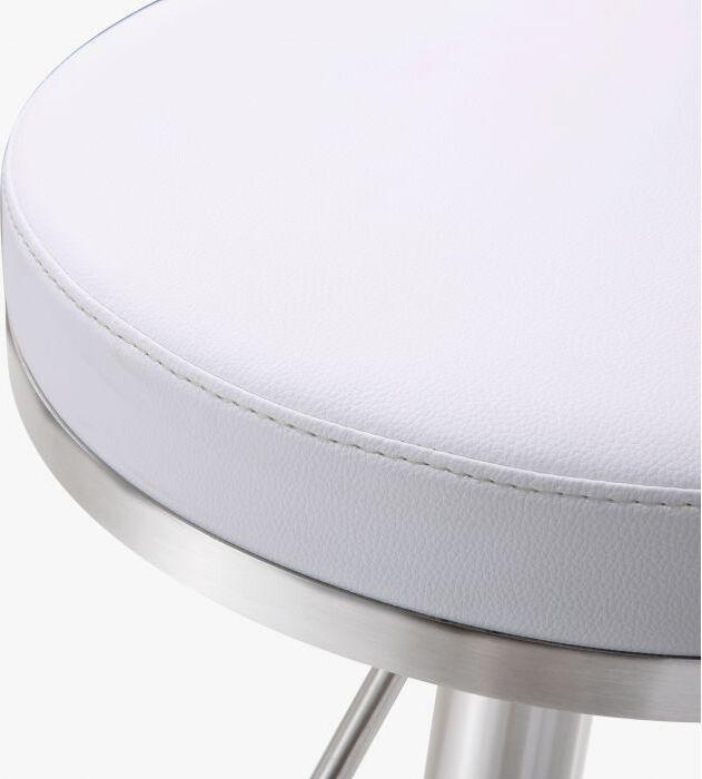 Tov Furniture Barstools - Fano White Stainless Steel Adjustable Barstool