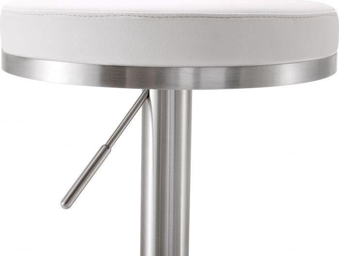 Tov Furniture Barstools - Fano White Stainless Steel Adjustable Barstool