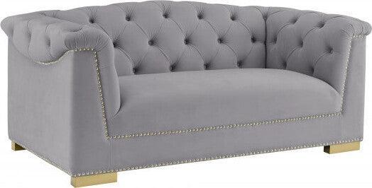 Tov Furniture Loveseats - Farah Grey Velvet Loveseat By Inspire Me! Home D?cor